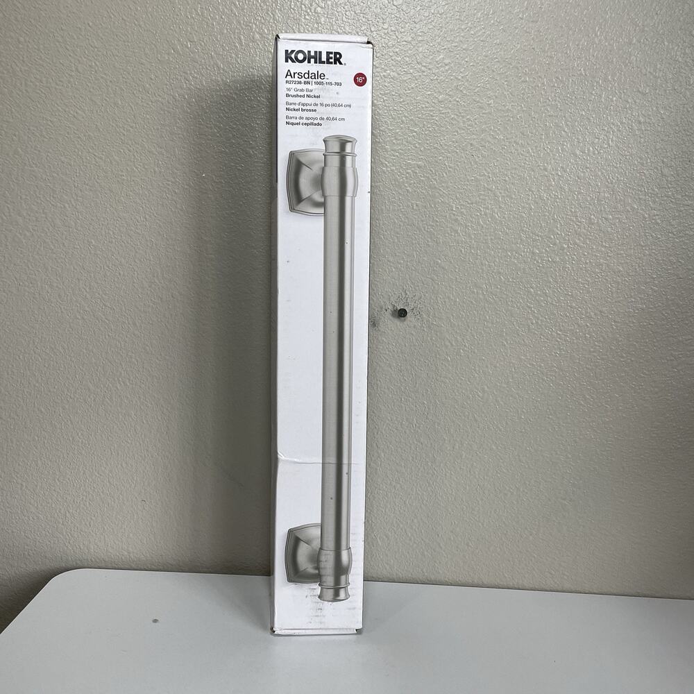 KOHLER Arsdale 16 in. Grab Bar in Vibrant Brushed Nickel K-R27238-BN